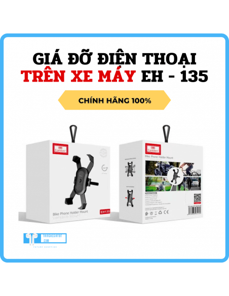 Kẹp Điện Thoại ĐỆM SILICON Trên Xe Đạp Xe Máy EH – 135 - NHỰA ABS, XOAY 360 ĐỘ, HỖ TRỢ TỚI KÍCH THƯỚC 6.8INCH Giới thiệ