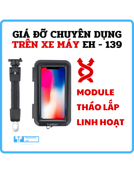 Giá Đỡ Điện Thoại KHUNG KIM LOẠI, ĐỘ BỀN CAO, CHỐNG MÀI MÒN Trên Xe Máy EH - 139