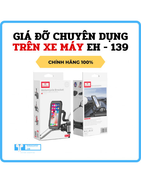 Giá Đỡ Điện Thoại KHUNG KIM LOẠI, ĐỘ BỀN CAO, CHỐNG MÀI MÒN Trên Xe Máy EH - 139