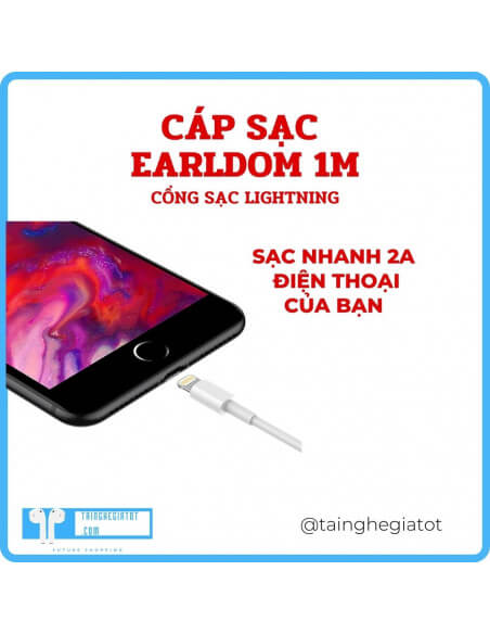 Cáp sạc nhựa chống đứt gãy 1M Cổng Lightning/Micro EC - 025 - chính hãng