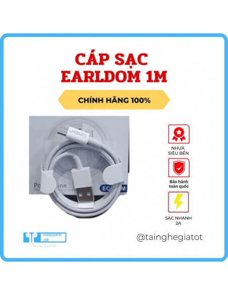 Cáp sạc nhựa chống đứt gãy 1M Cổng Lightning/Micro EC - 025 - chính hãng