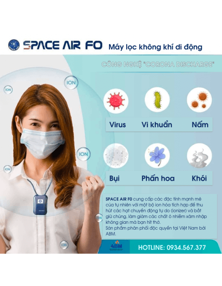 Máy lọc không khí cầm tay Space Air F0 - Máy lọc Không khí Tiêu chuẩn USA