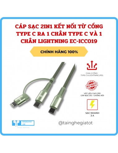Cáp Sạc 2in1 Kết Nối Từ Cổng Type C...