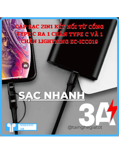 Cáp Sạc 2in1 Kết Nối Từ Cổng Type C...