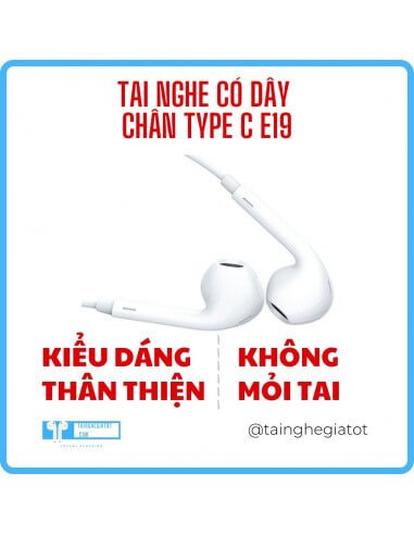 Tai Nghe Có Dây Chân Type C E19 Thiết...