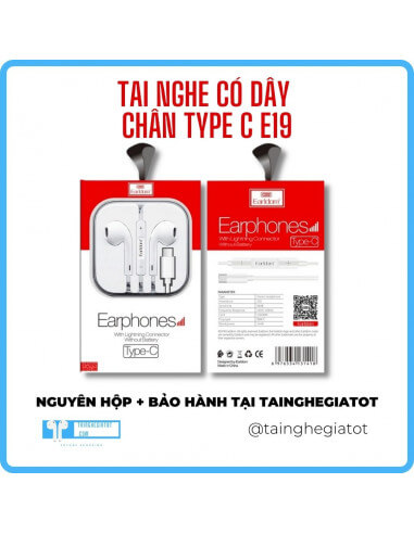 Tai Nghe Có Dây Chân Type C E19 Thiết...