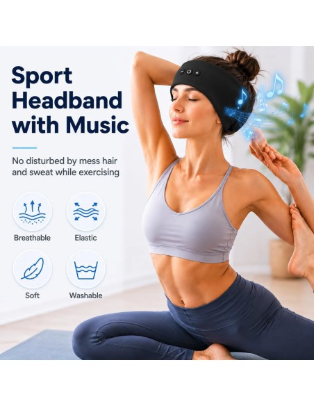 Sleep Headphones Bluetooth Headband Ultra-Thin Speakers for Sleep 2-Pack