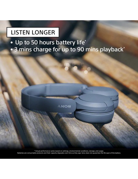 Sony WH-CH520 Bluetooth màu xanh – Tai nghe on-ear pin 50 giờ