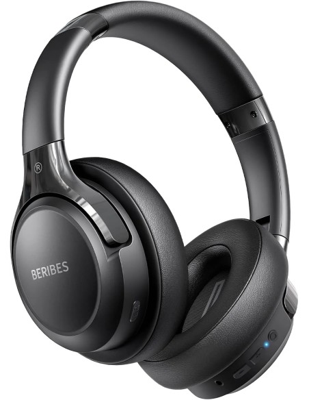 Tai nghe chụp tai không dây BERIBES Bluetooth pin 65 giờ, 6 chế độ EQ (Màu Đen)