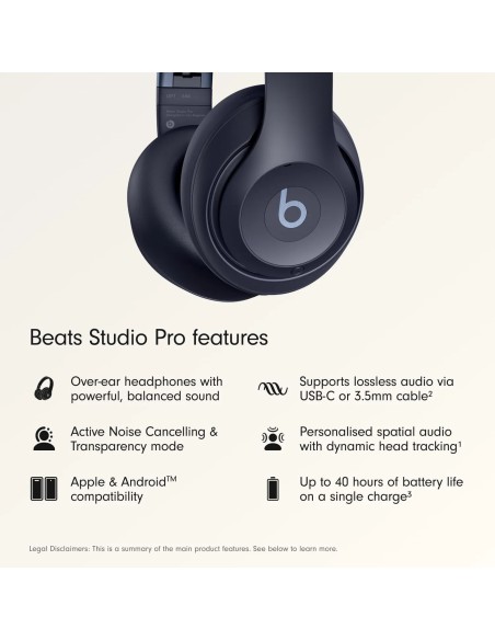 Beats Studio Pro Premium Wireless Noise Cancelling Over-Ear Headphones - Deep Brown