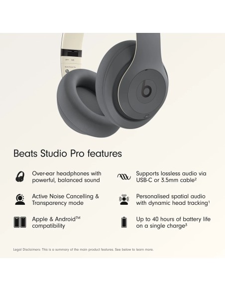 Beats Studio Pro Sand Gray – Tai nghe không dây ANC, pin 40 giờ