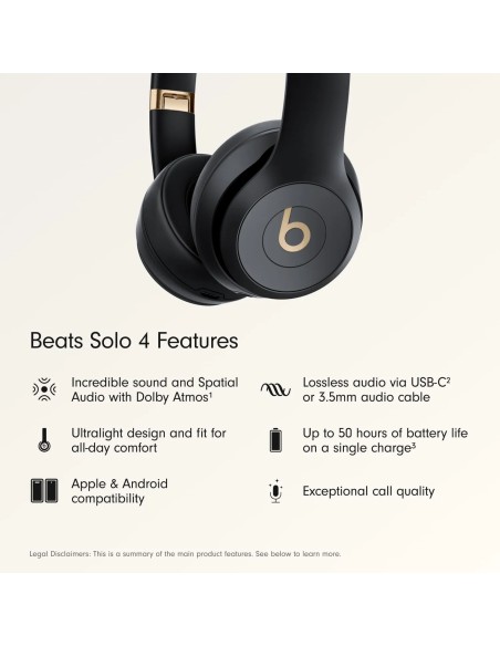 Beats Solo 4 Wireless On-Ear Bluetooth Đen Vàng – Pin 50 giờ