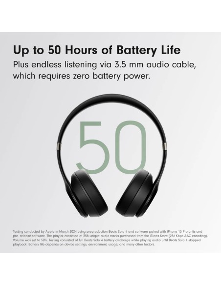 Beats Solo 4 Matte Black – Tai nghe Bluetooth on-ear pin 50 giờ