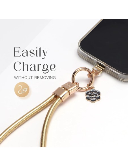 Fancy Cell Phone Wrist Strap Dây Đeo Điện Thoại Mạ Vàng Đính Đá Rhinestone