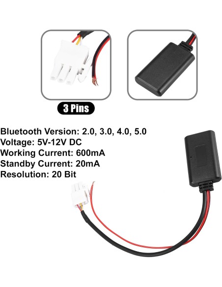 X AUTOHAUX Bluetooth Audio Adapter cho Honda Goldwing GL1800 2001–2014