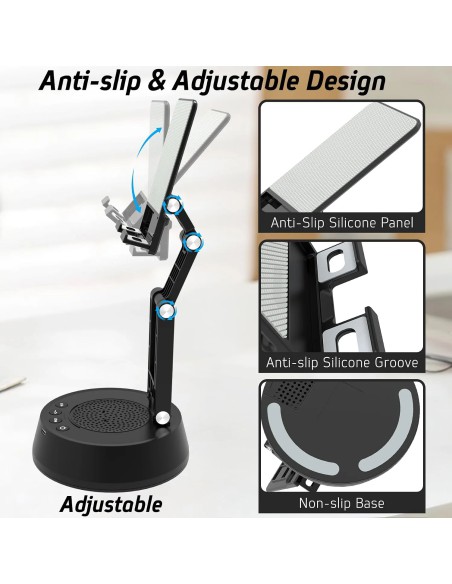 Giá Đỡ Điện Thoại Kèm Loa Bluetooth 5.3 2 Trong 1, Gập Gọn