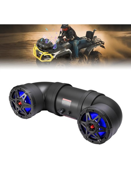 KEMIMOTO ATV Speaker 6.5 Inch Bluetooth 5.3 RGB Sound Bar