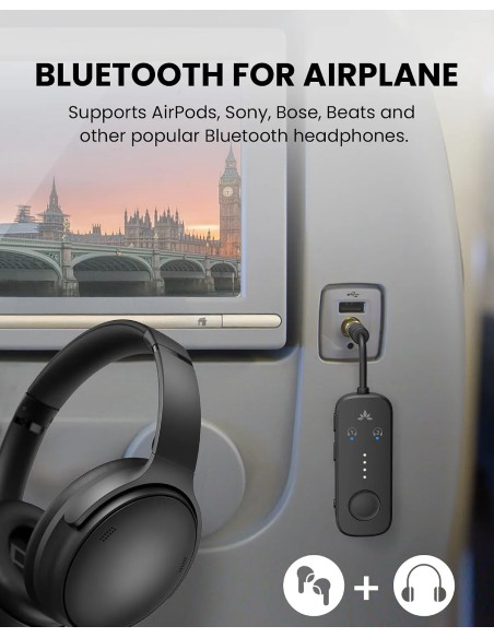 Avantree Relay Bluetooth Adapter máy bay, kết nối 2 tai nghe