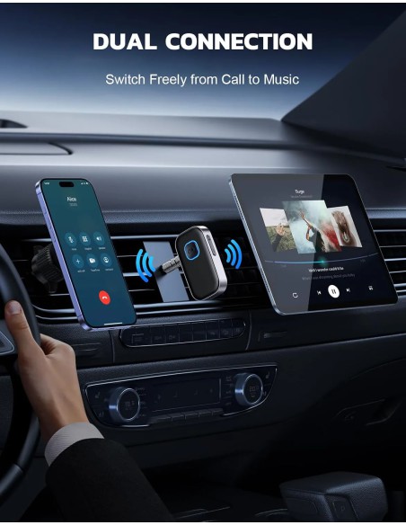 COMSOON Bluetooth Receiver J25 with 3.5mm AUX, Bluetooth 5.0, Hands-Free Calls