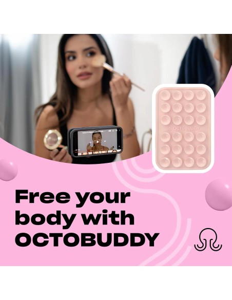 OCTOBUDDY Classic Chalk Pink – Silicone Suction Phone Mount