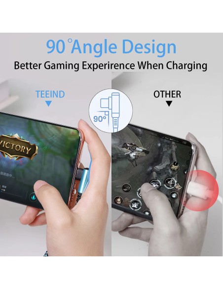 Teeind USB-C Cable 6ft 3-Pack, 90° Right Angle Nylon | Tai Nghe Giá Tốt