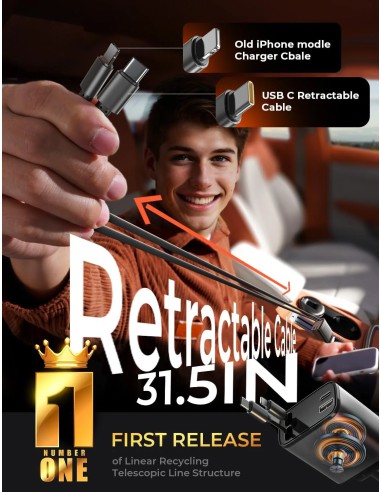 LISEN Retractable Car Charger 84W...
