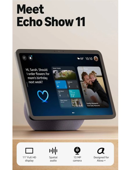 Amazon Echo Show 11 mới nhất màn hình Full HD 11 inch, âm thanh không gian, Graphite