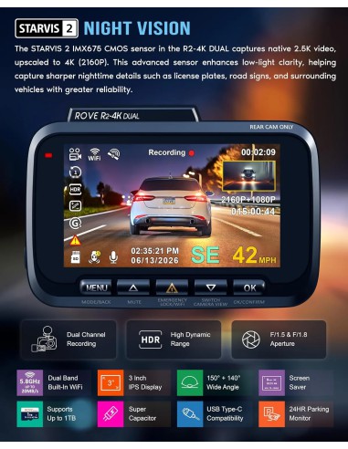 ROVE R2-4K Dual Camera Hành Trình...