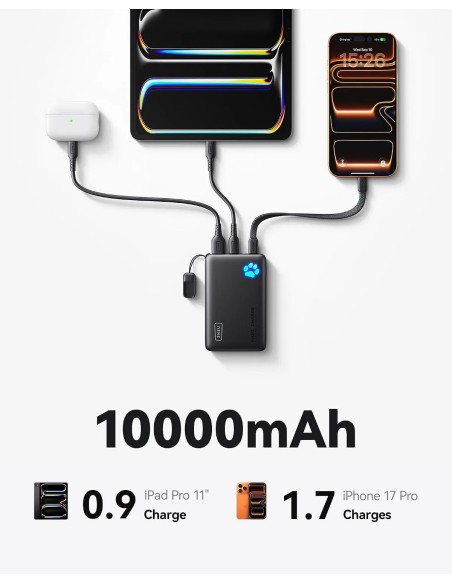Pin dự phòng INIU 10000mAh 45W sạc nhanh, nhỏ gọn cho du lịch