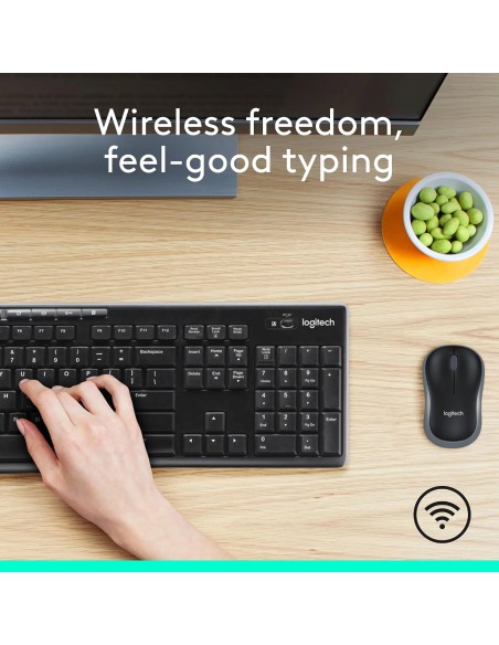 Logitech MK270 Full-Size Wireless Keyboard and Mouse Combo, Black