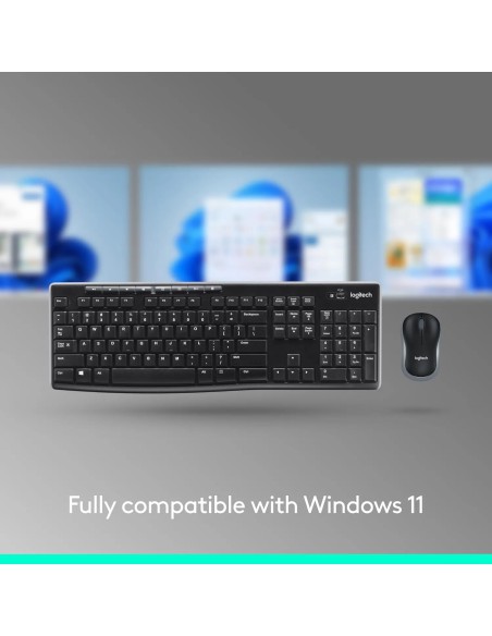 Logitech MK270 Combo Bàn Phím Chuột Không Dây Full Size Màu Đen