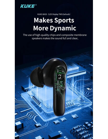 Tai Nghe Bluetooth 2 Tai KUKE – Bass