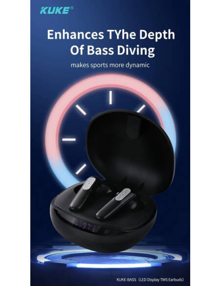 Tai Nghe Bluetooth 2 Tai KUKE – Bass