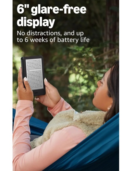 Amazon Kindle 16 GB 2024 màu đen – Màn hình 6 inch, đèn trước
