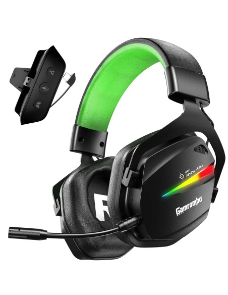 Tai Nghe Gaming Không Dây Gamrombo 2.4G Bluetooth, Âm Thanh 3D, RGB