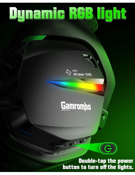 Gamrombo Wireless Gaming Headset with 2.4G, Bluetooth, 3D Sound and RGB