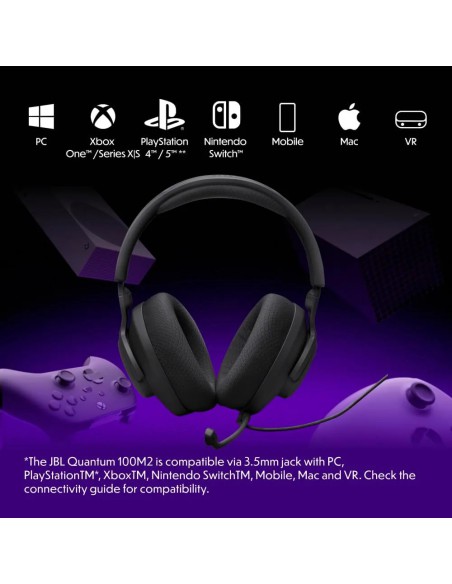 JBL Quantum 100M2 Tai Nghe Gaming Có Dây, Mic Rời, Âm Thanh Không Gian