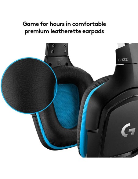 Tai nghe gaming Logitech G432 có dây, DTS Headphone:X 2.0, mic 6 mm