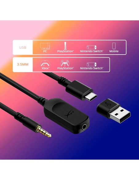 HyperX Cloud III tai nghe gaming có dây, âm thanh không gian, mic 10mm, màu đen