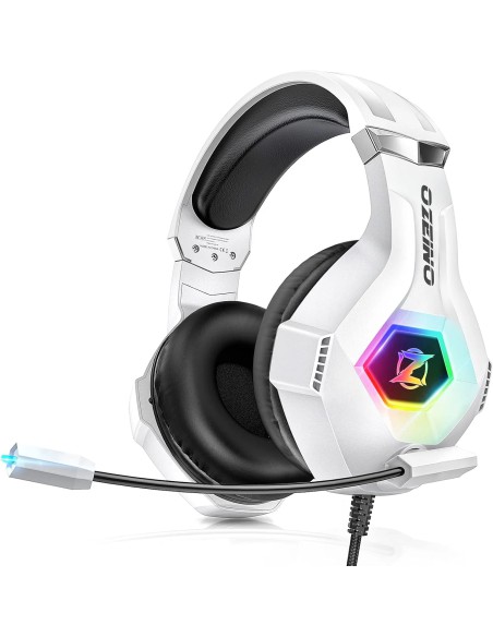 Tai Nghe Gaming Ozeino 7.1 Surround, Mic Chống Ồn, LED RGB, Màu Trắng