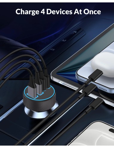 USB C Car Charger 90W, Sạc Ô Tô 4...