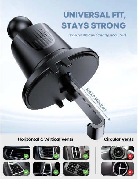 Lamicall B0BHNYJGRF Car Phone Mount with Metal Hook and 360° Rotation