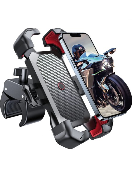 JOYROOM Motorcycle Phone Mount with 1-Click Auto Lock, 360° Anti-Shake Holder