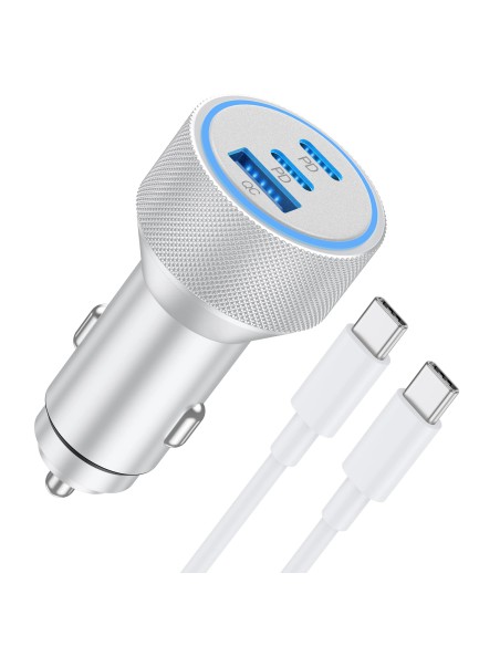 Bộ Sạc Ô Tô USB-C 67W 3 Cổng PD/QC Kèm Cáp 1m