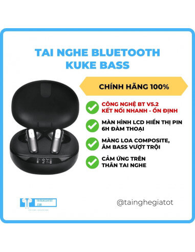 Tai Nghe Bluetooth 2 Tai KUKE – Bass