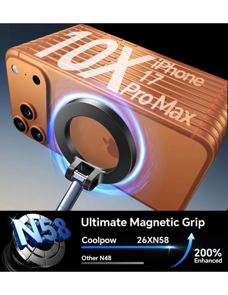 Coolpow MagSafe Car Phone Mount with Twist-Lock Vacuum Suction, Carbon Fiber