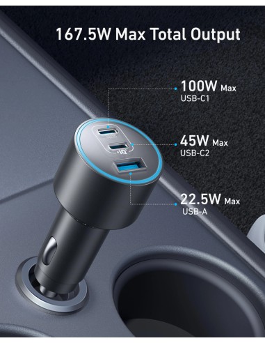 Anker 167.5W Max Sạc Ô Tô 3 Cổng...