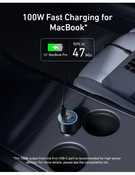 Anker 167.5W Max Sạc Ô Tô 3 Cổng USB-C Siêu Nhỏ Gọn