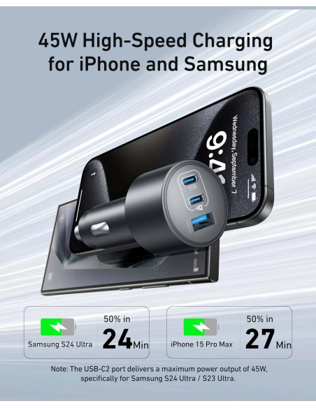 Anker 167.5W Max Sạc Ô Tô 3 Cổng USB-C Siêu Nhỏ Gọn