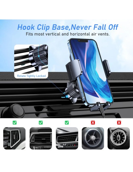Blukar B0C1NK79FK Giá Đỡ Điện Thoại Ô Tô Kẹp Cửa Gió 360°